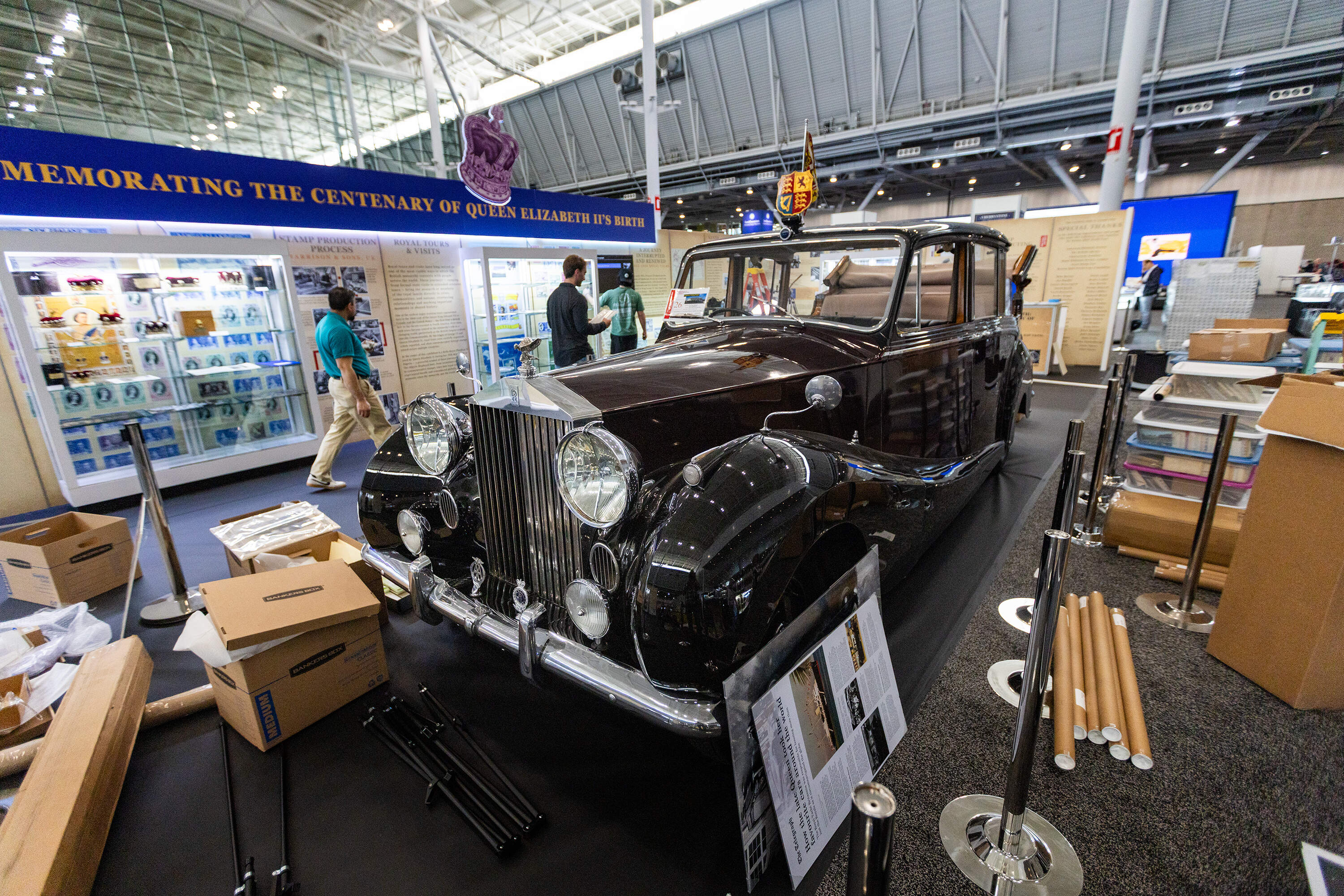 Queen Elizabeth’s Rolls Royce Phantom IV 4BP5 at the Boston 2026 World Expo. (Jesse Costa/WBUR)