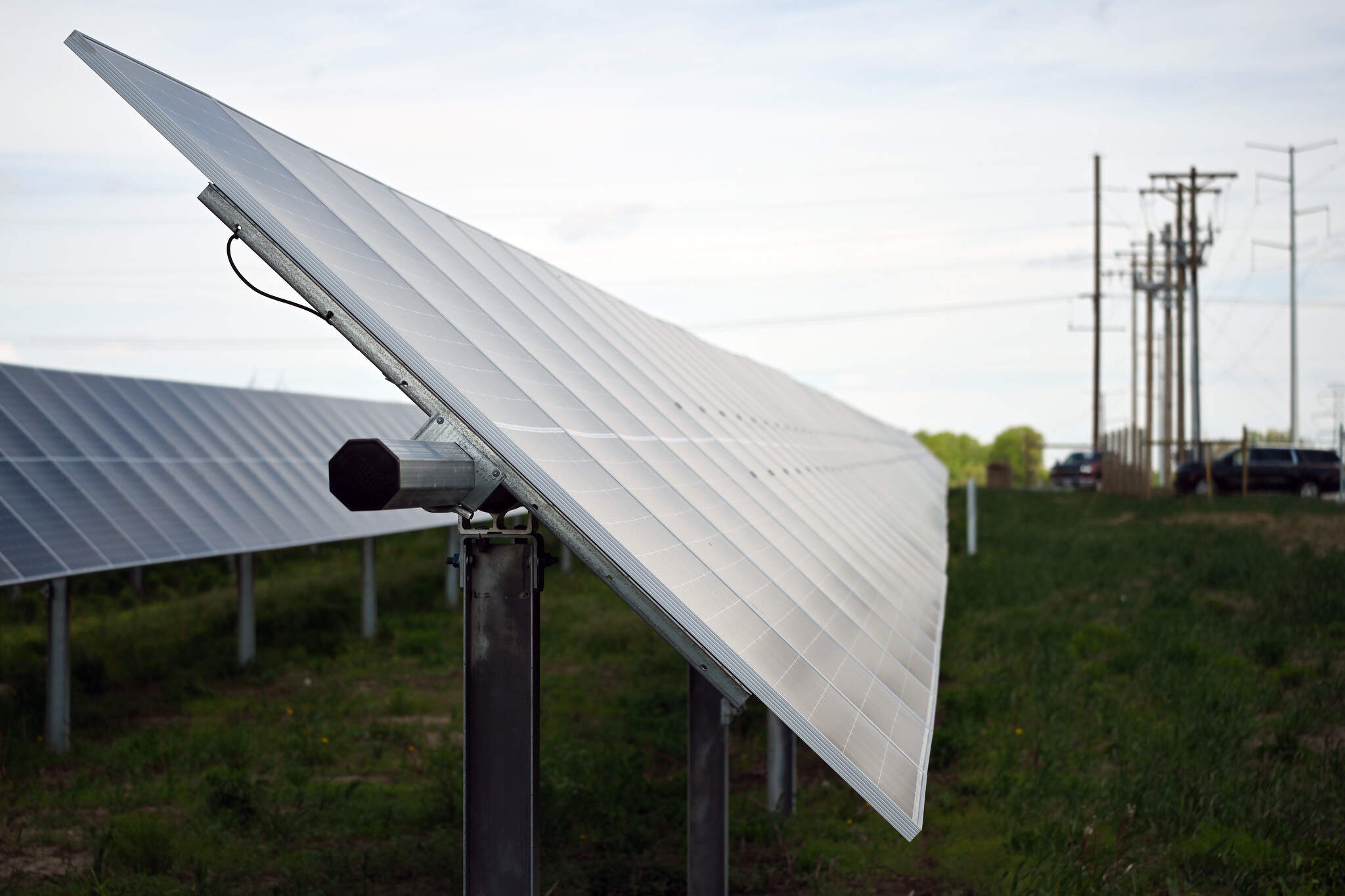 A PV panel. (Chris Bentley/Here & Now)