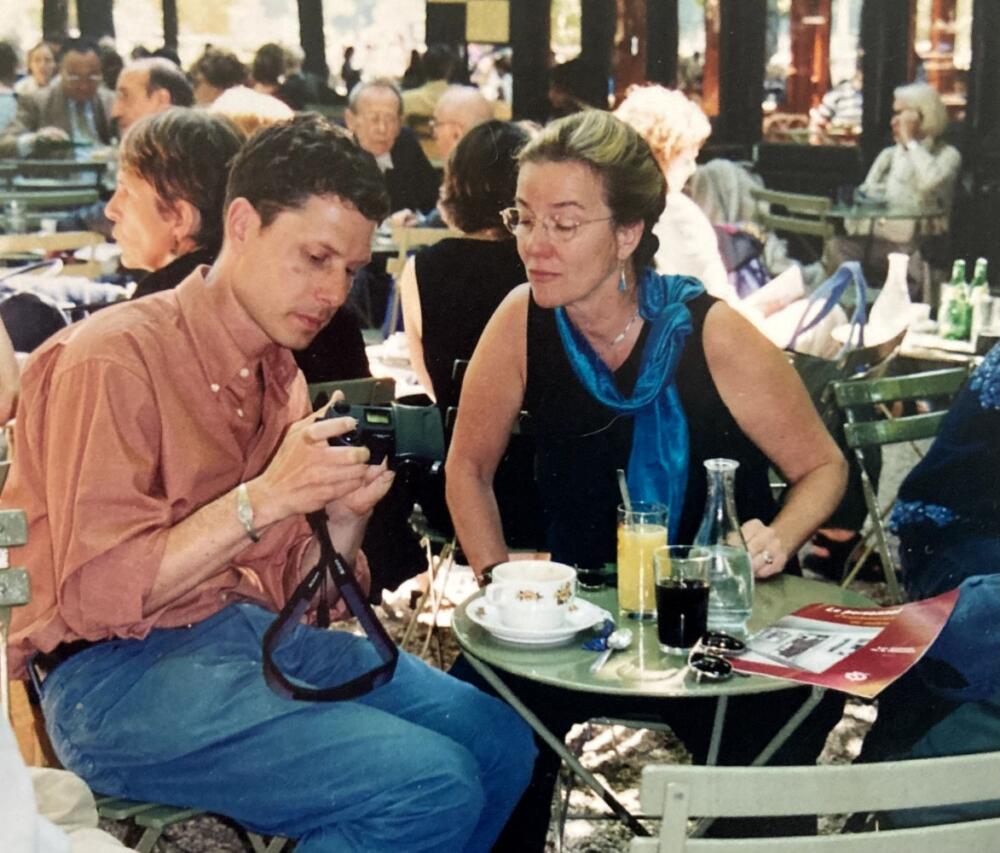The author and his stepmother at the Jardin du Luxembourg in Paris in the early 2000s. (Courtesy Ethan Gilsdorf)