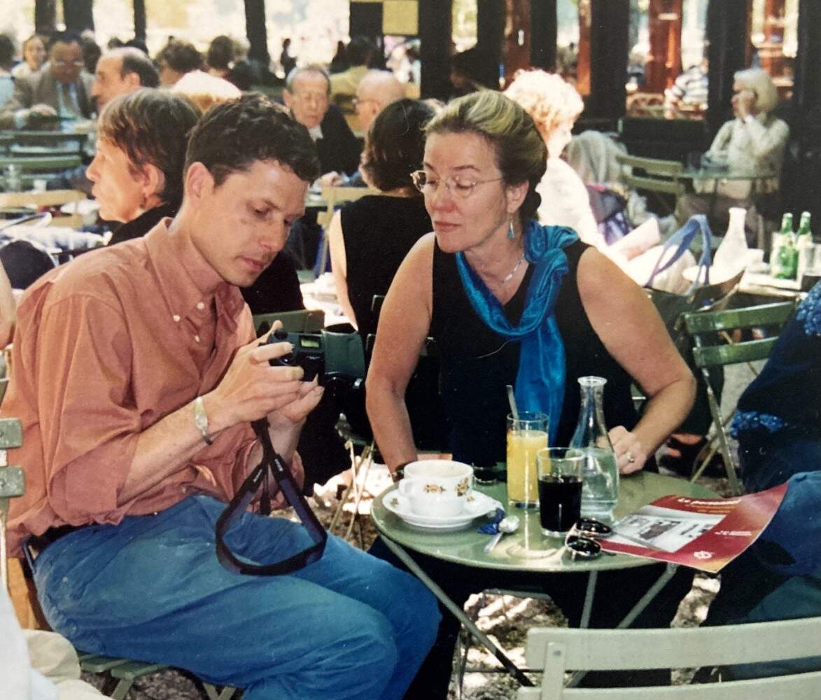The author and his stepmother at the Jardin du Luxembourg in Paris in the early 2000s. (Courtesy Ethan Gilsdorf)