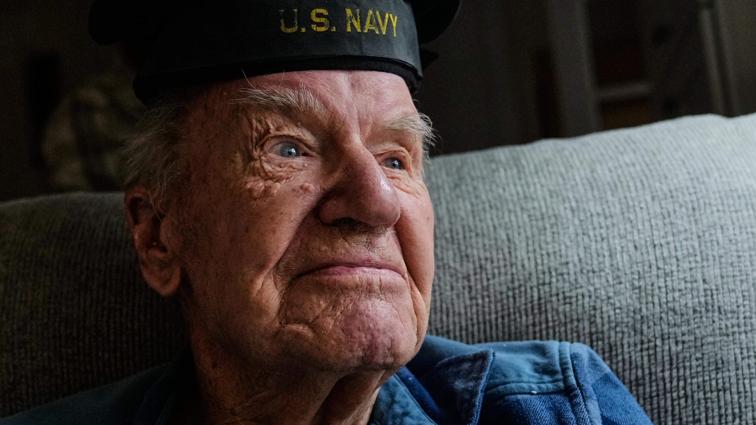 Freeman K. Johnson, a 106-year-old Pearl Harbor survivor, listens to a question during an interview at his home, May 6, 2026, in Centerville, Mass. (Charles Krupa/AP)
