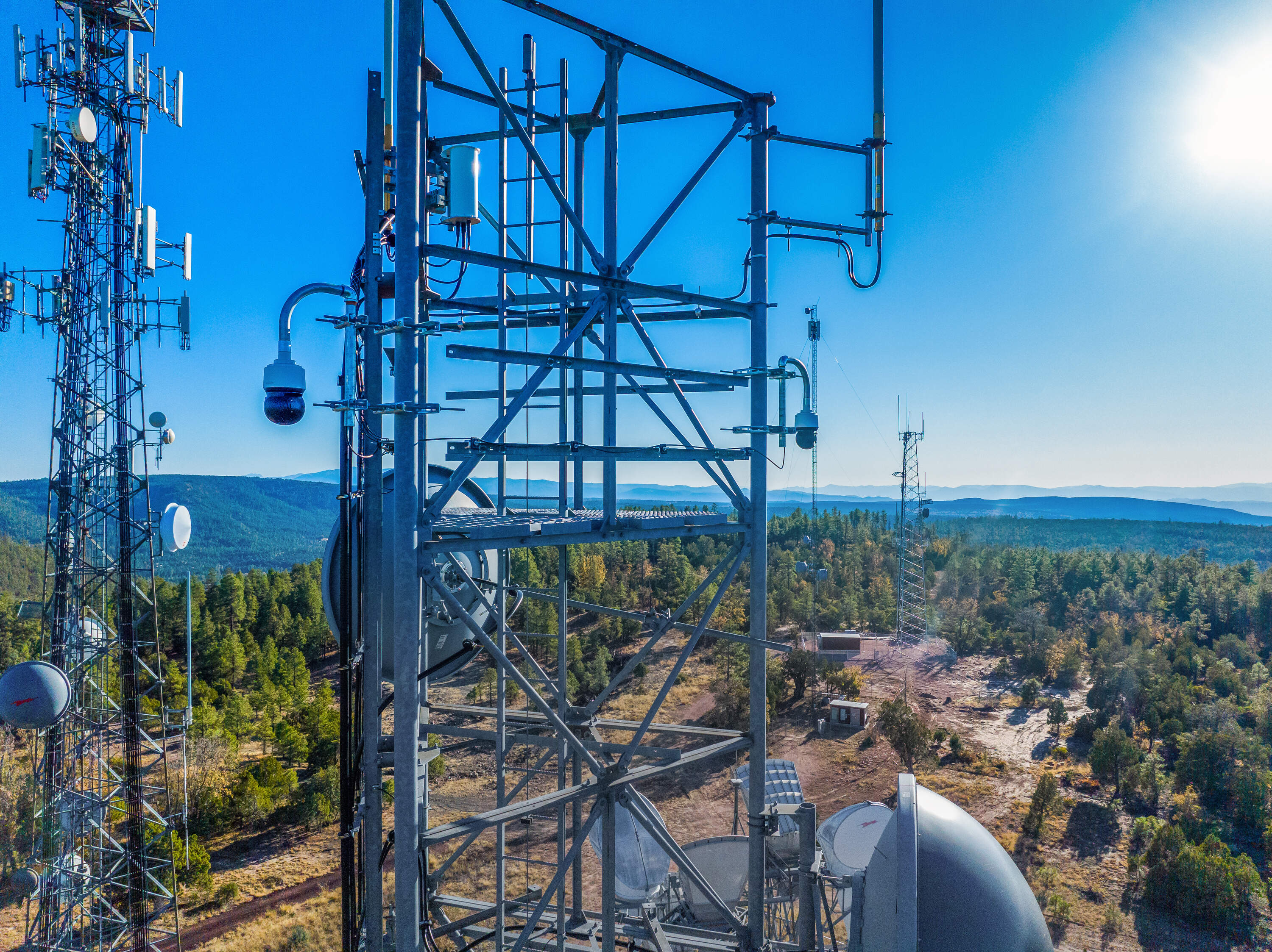 A tower operated by Arizona Public Service is equipped with cameras that can detect wildfires. (Courtesy of Pano AI)