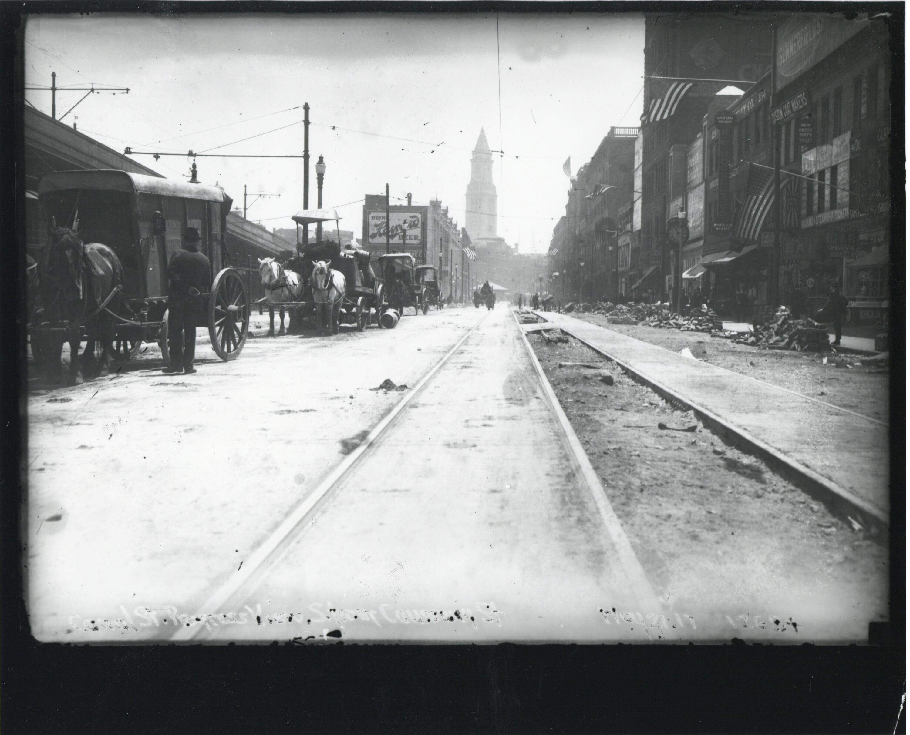 The view down Canal Street in Boston, taken around 1900. Today, North Station would be behind the photographer. (Courtesy of the West End Museum via the City of Boston archives.)
