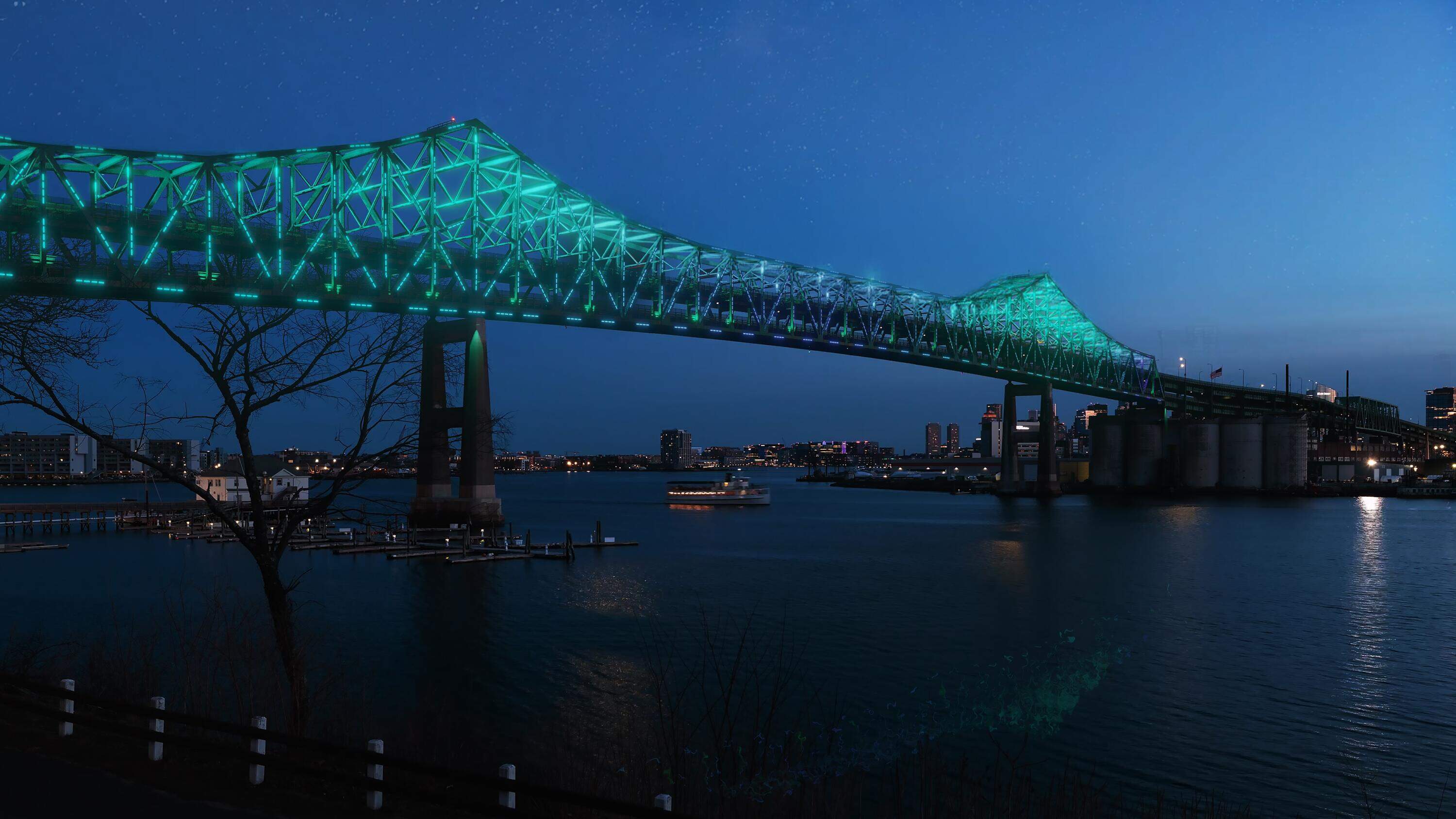 The illuminations will visualize tidal patterns in the waterways around the bridge. (Courtesy MASARY Studios)