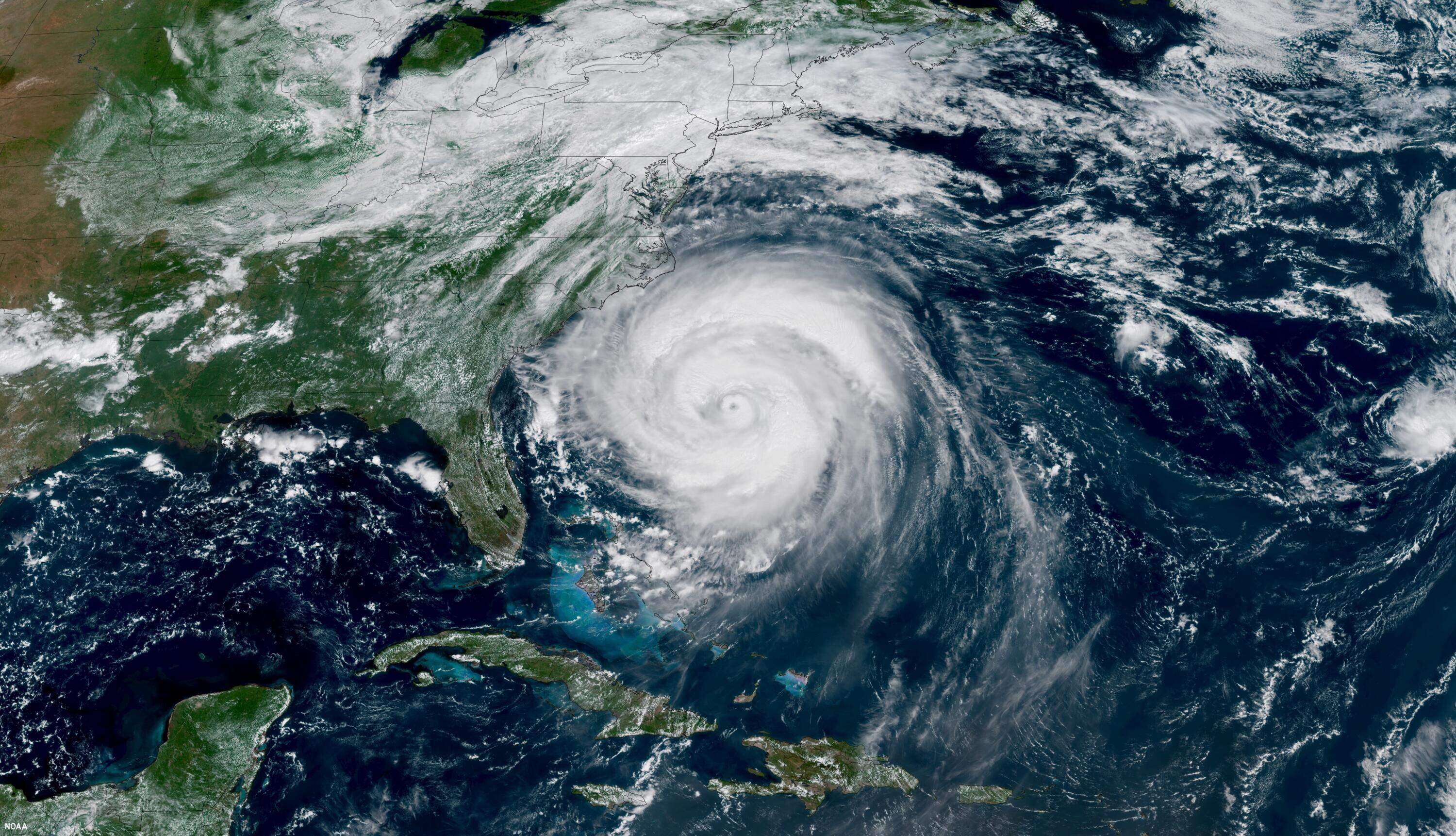 Satellite view of Hurricane Erin off the U.S. East Coast taken August 20, 2025. (Courtesy: NOAA)