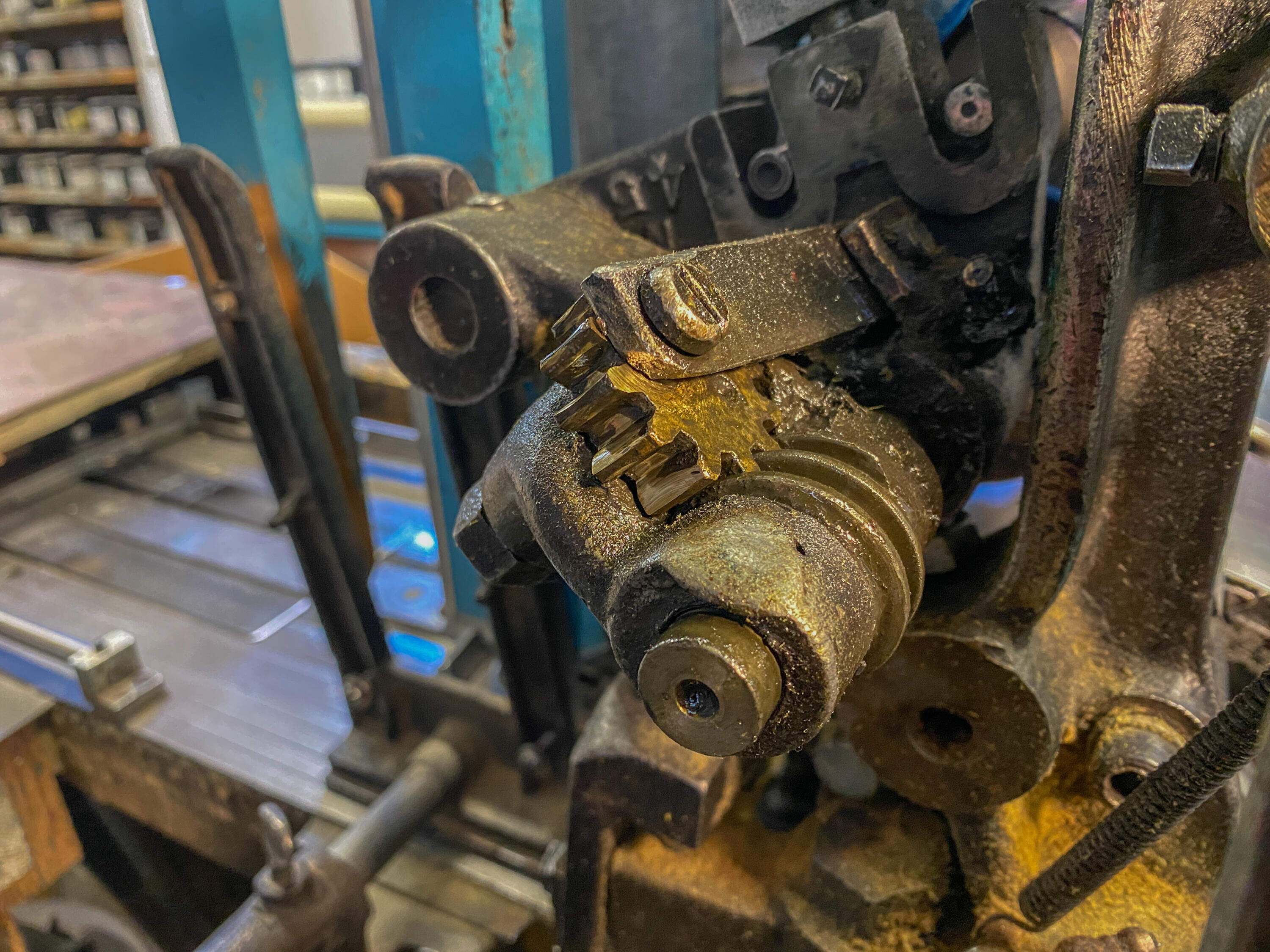 Parts of the Guillow's factory seem like a steampunk paradise. (Sharon Brody/WBUR)
