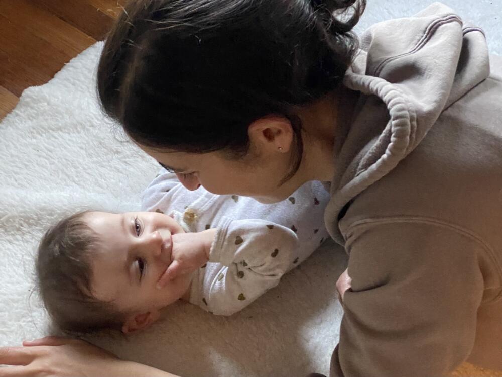 Reporter Miriam Wasser with her baby, River. (Courtesy of Miriam Wasser)