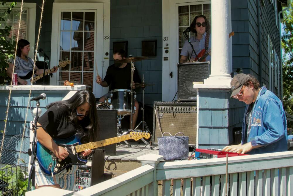 Somerville multi-instrumentalist TIFFY performing at a previous PorchFest. (Courtesy Melody Matters)