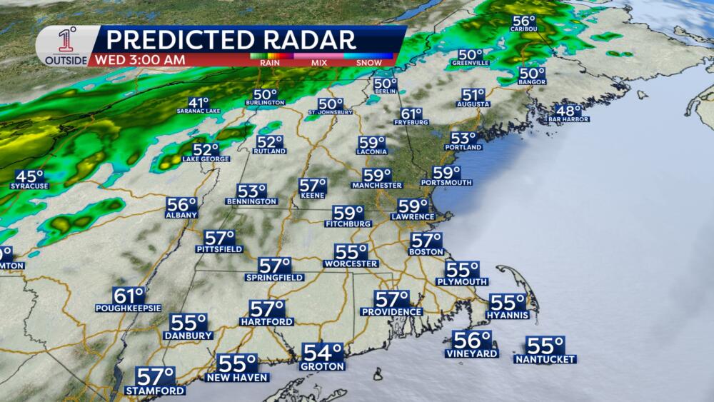 Predicted radar for Wednesday, May 6 at 3 a.m. (Danielle Noyes/1DegreeOutside)