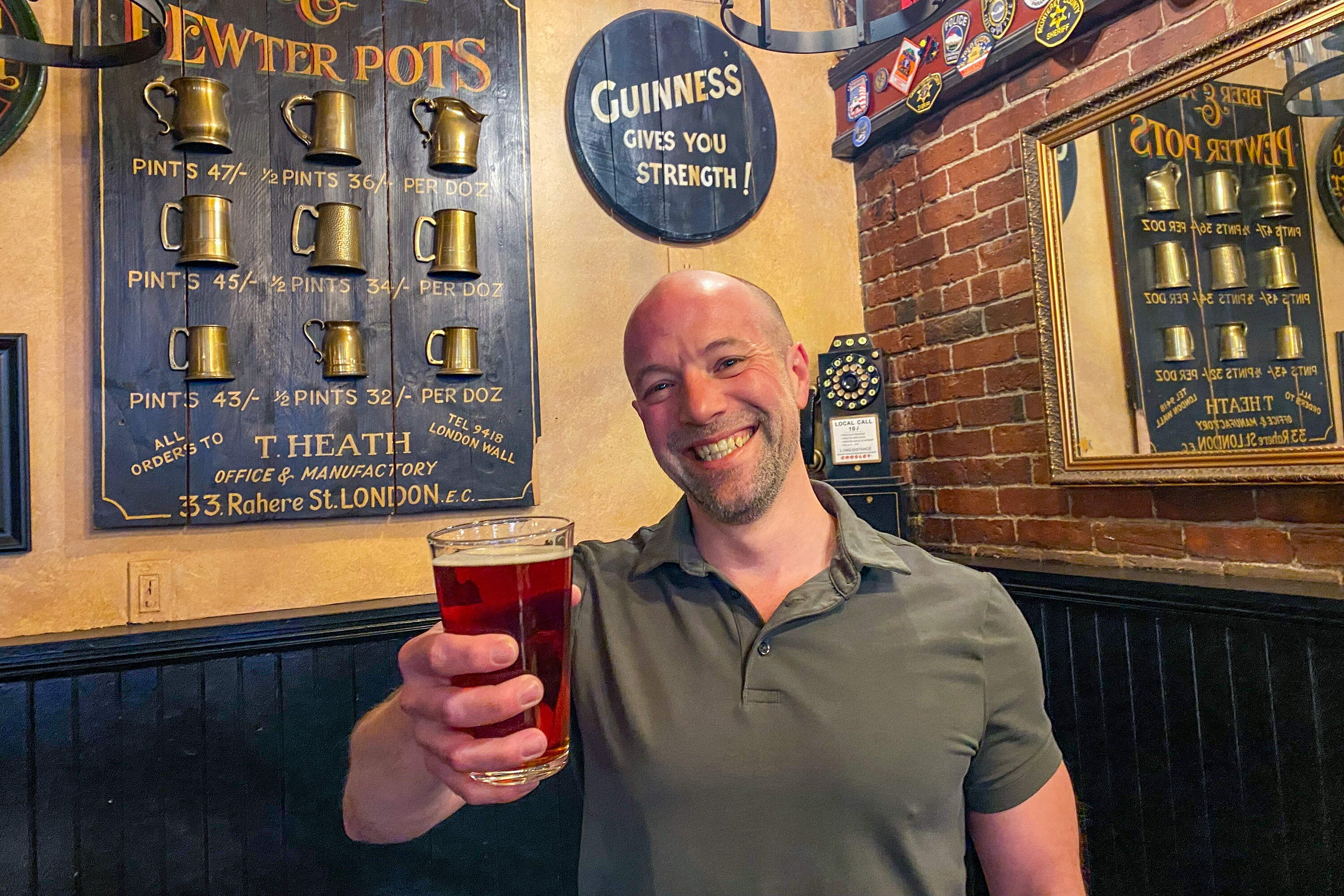 Historian Malcolm Purinton teaches courses on American history – and beer – at Northeastern University. (Andrea Shea/WBUR)