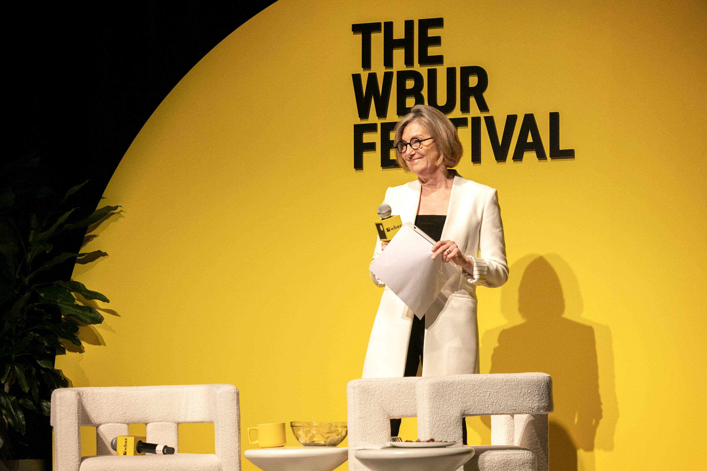 WBUR CEO Margaret Low opens a session at the WBUR Festival in Boston. (Robin Lubbock/WBUR)