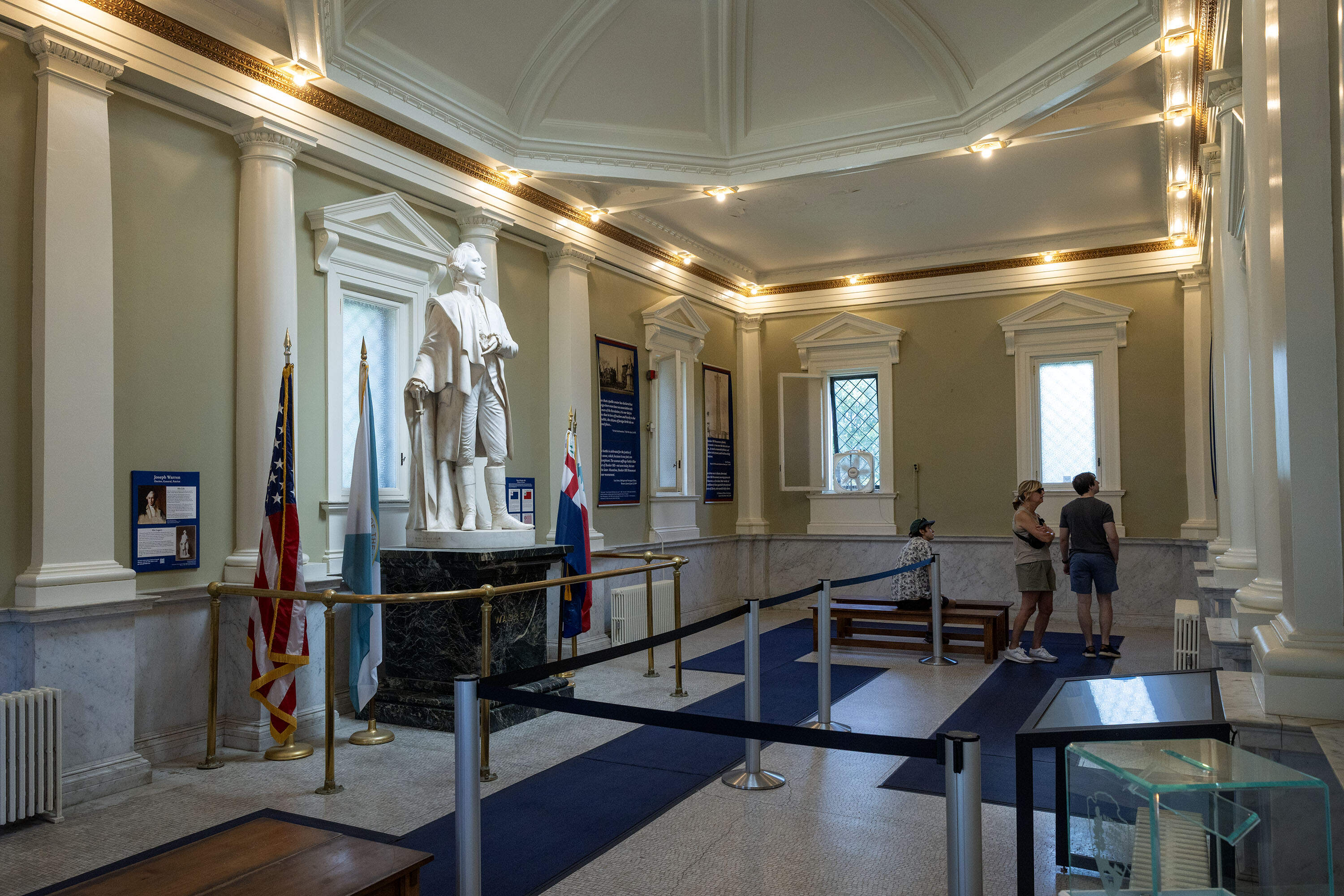 Inside the Lodge at the Bunker Hill Monument on June 5, 2026. (Robin Lubbock/WBUR)