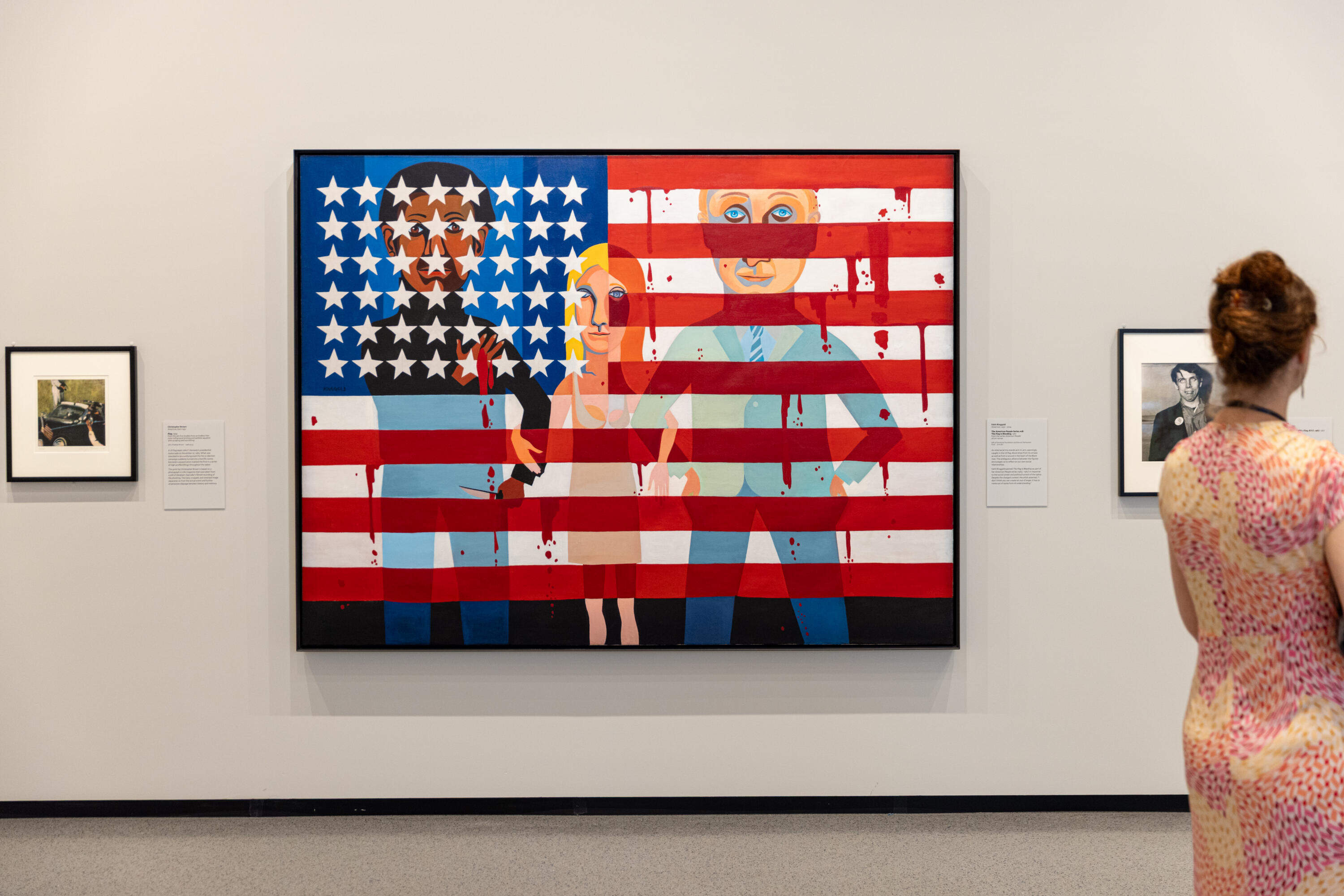 A brand new exhibition, “American Icon: The US Flag in Art” opens ahead of the 250th anniversary of the United States of America at the National Gallery of Art in Washington, D.C. (Farrah Skeiky for NPR)