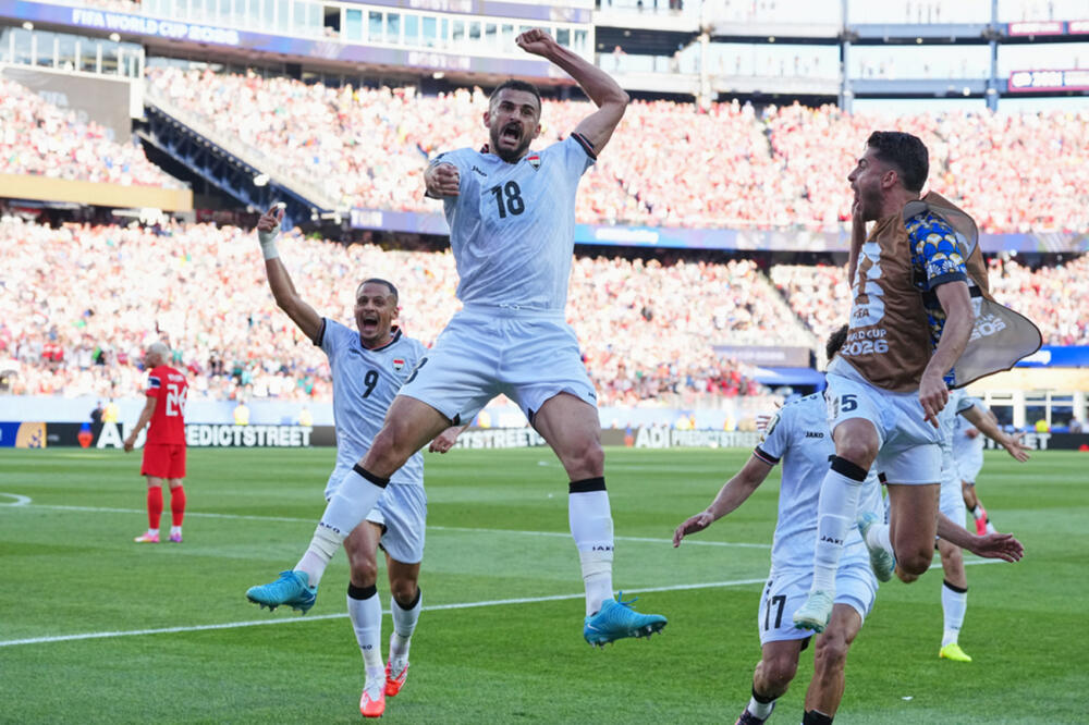 Detained by U.S. customs 2 weeks ago, Iraq's Aymen Hussein scores in his World Cup debut