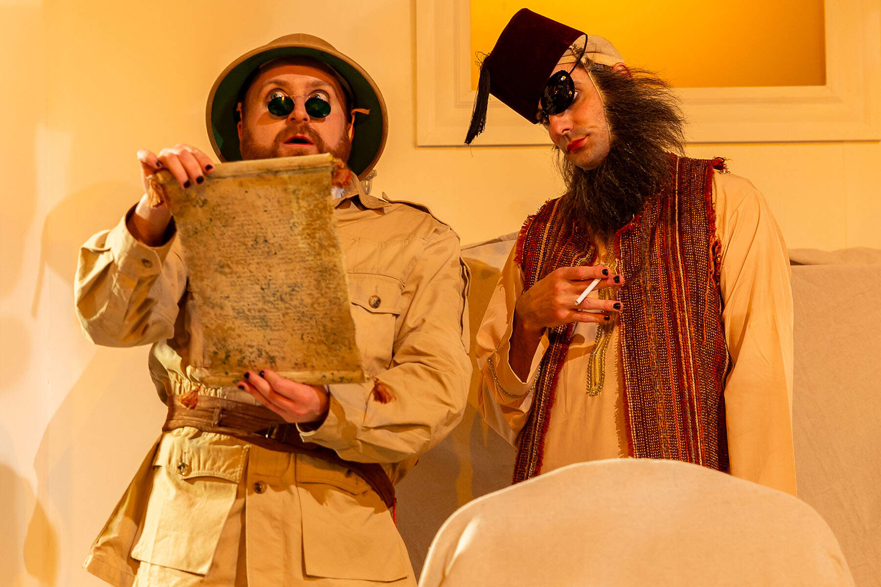 Gabriel Graetz and Paul Melendy star in "The Mystery of Irma Vep" at Central Square Theater. (Courtesy Central Square Theater)