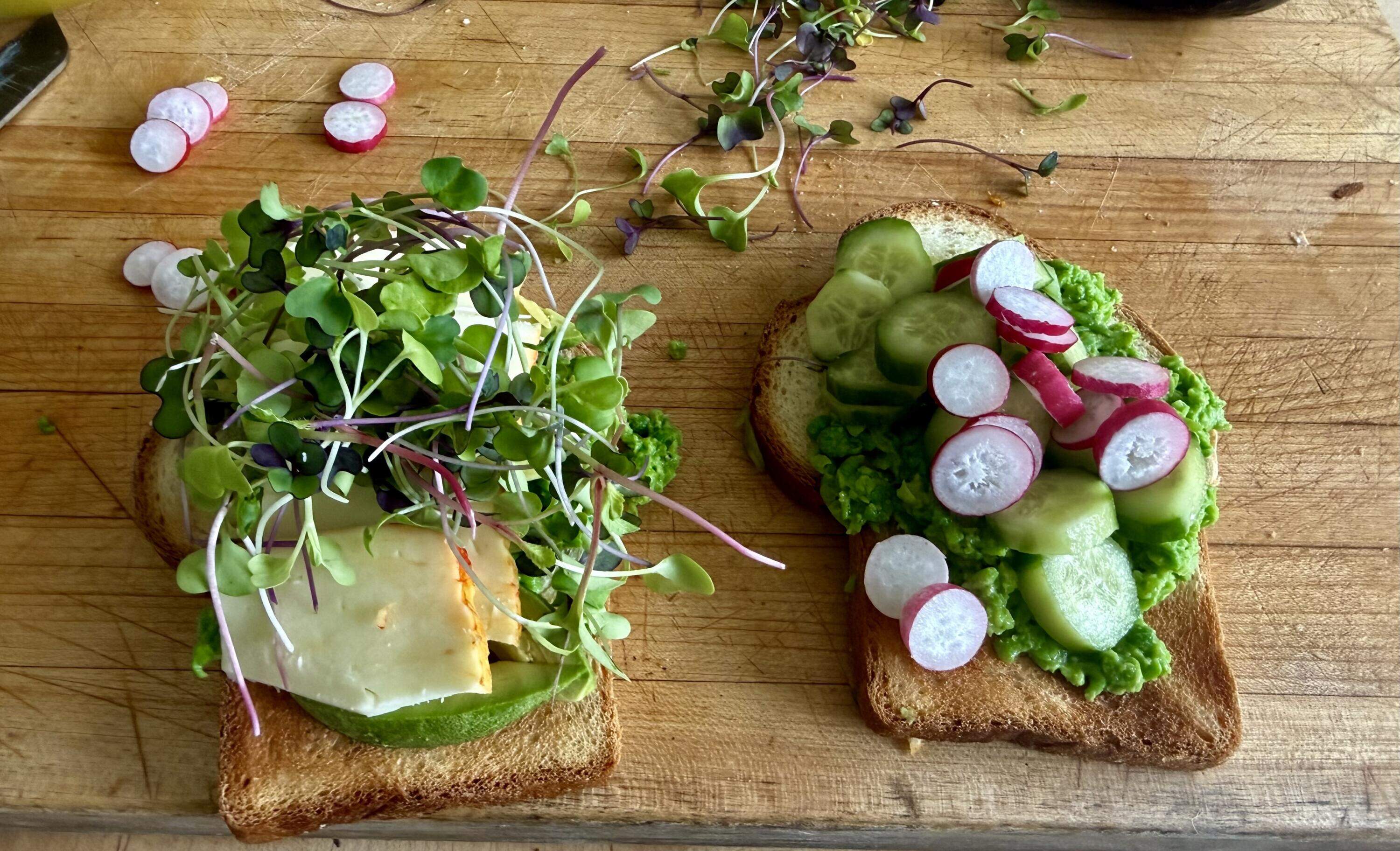 Hippie vegetable sandwich. (Kathy Gunst/Here & Now)