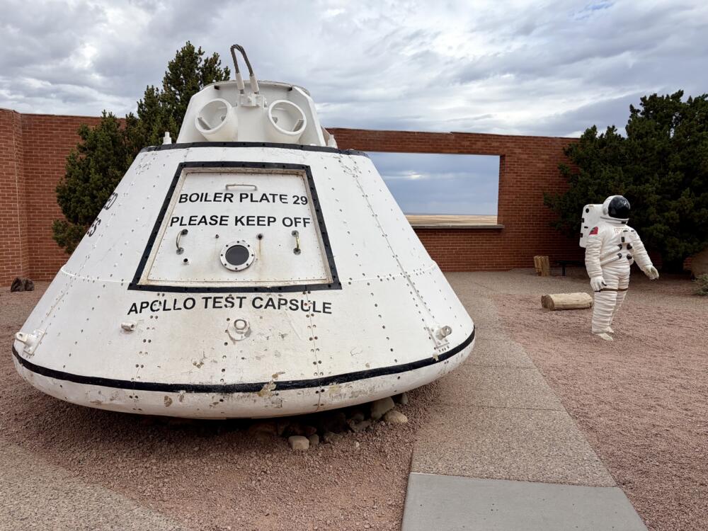 A museum at the top of the crater details the history of NASA using the site as a training opportunity before Apollo astronauts went to the moon. (Peter O’Dowd/Here & Now)