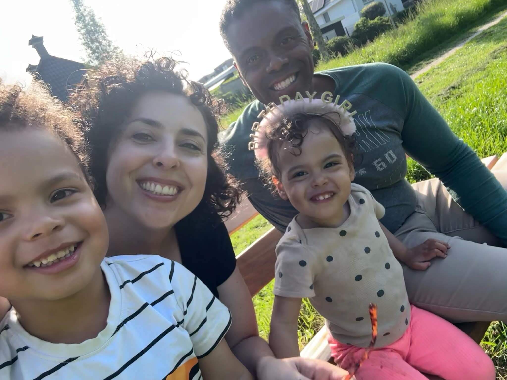 Parents Alexa and Wayne Starks with their children, ids are 3-year-old Evander and 2-year-old Evelyn. (Courtesy of Alexa Starks)