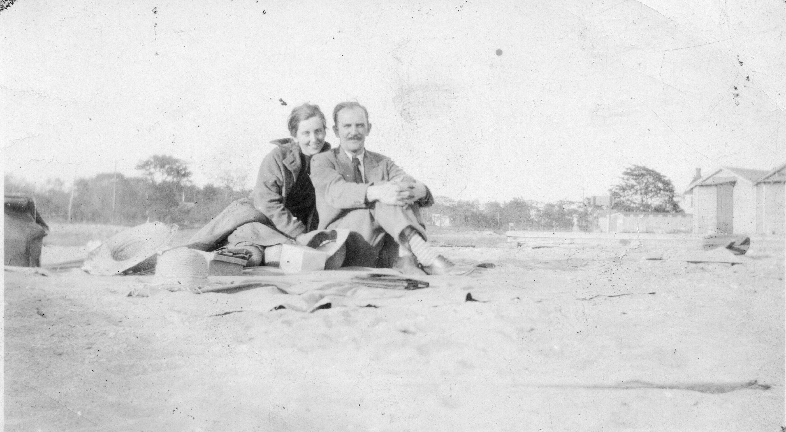 Milton Avery, right, photographed in Gloucester with his wife Sally circa 1930. (Courtesy Cape Ann Museum)