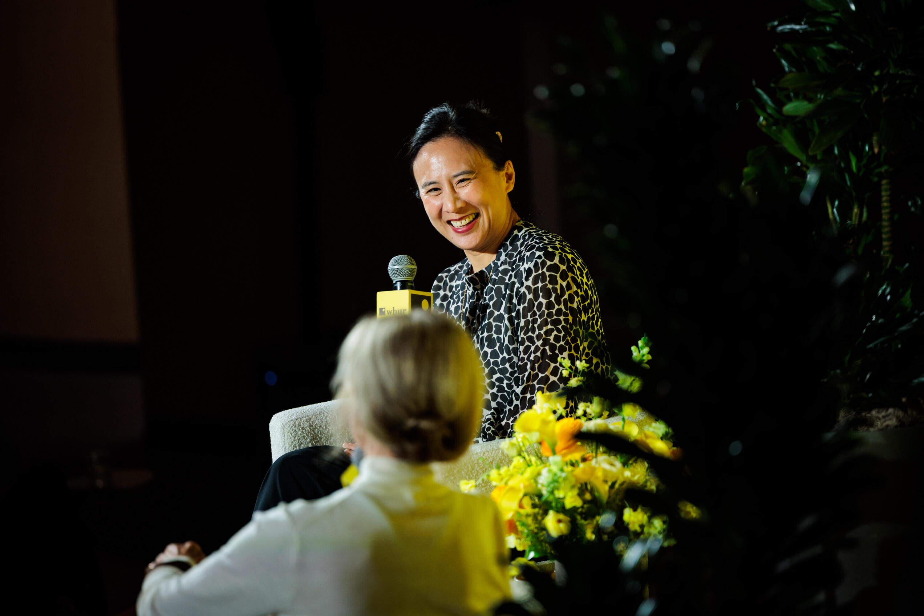 Author Celeste Ng speaks with Here &amp; Now host Robin Young at The WBUR Festival on May 29. (Nick Grace/Bolt Creative Group for WBUR)