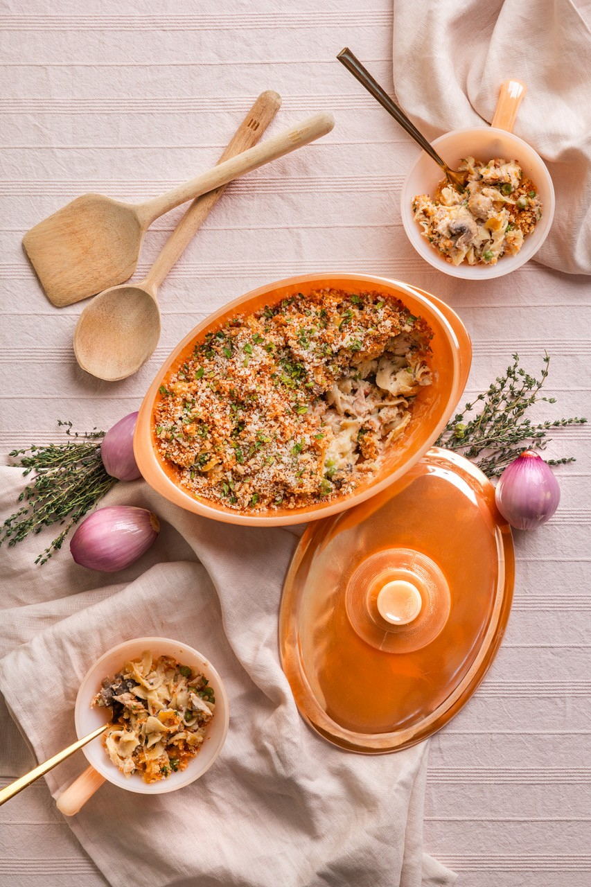 Tuna noodle casserole from "Retro Recipes." (Courtesy of Keiko Groves)