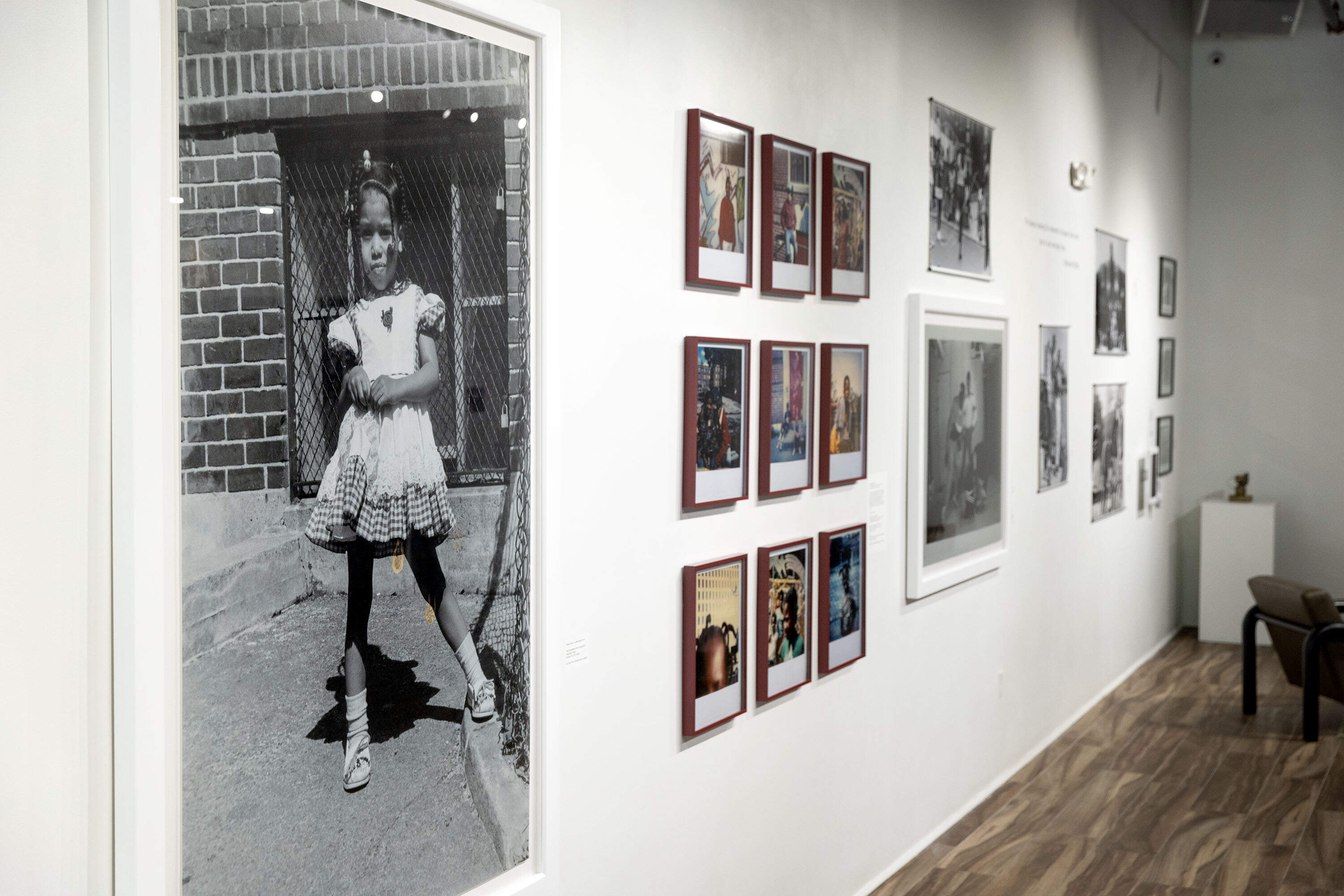 "Power Stance in Newtowne Court" is one of many photos celebrating Black youth in "A Place Called Home", an exhibition at the Street Theory Collective Gallery in Central Square. (Robin Lubbock/WBUR)